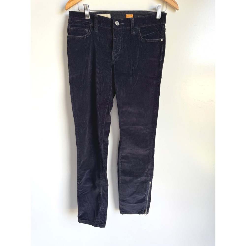 Pilcro and the Letterpress Stet Navy Blue Corduroy Slim Ankle Zip Pants 27 4